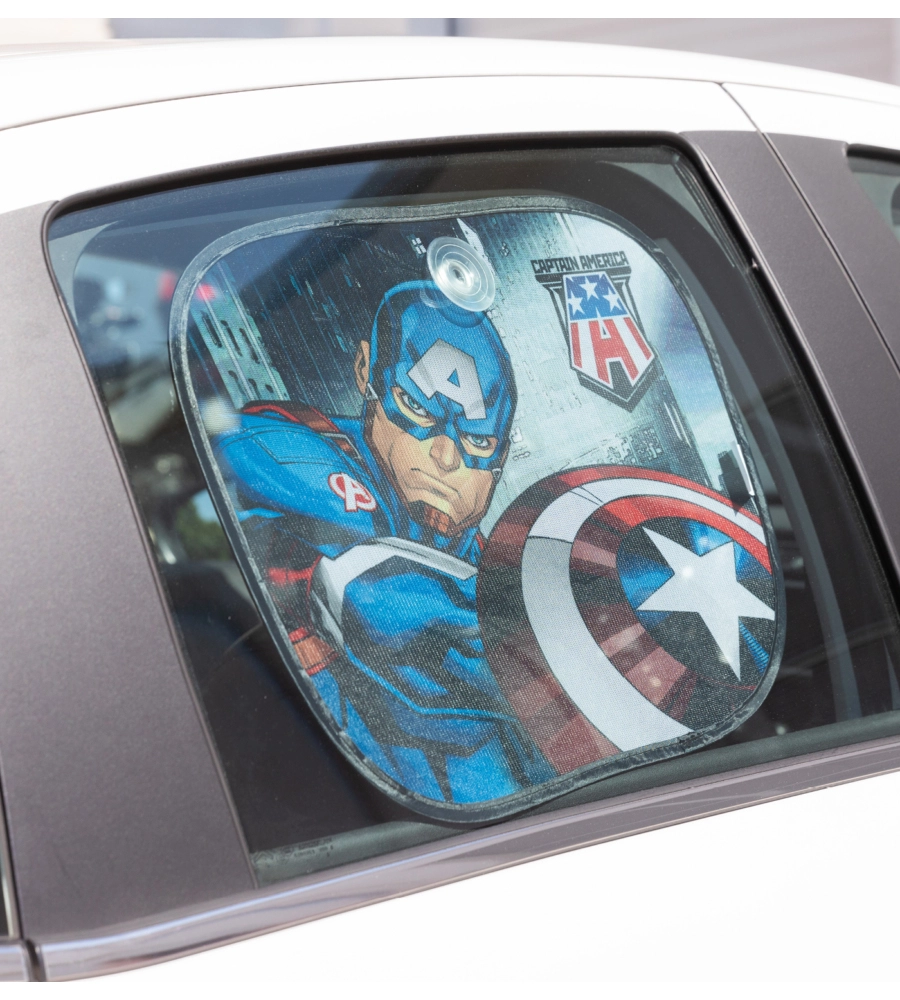 COPPIA TENDINE AUTO LATERALI "CAPITAN AMERICA", 44X35 CM