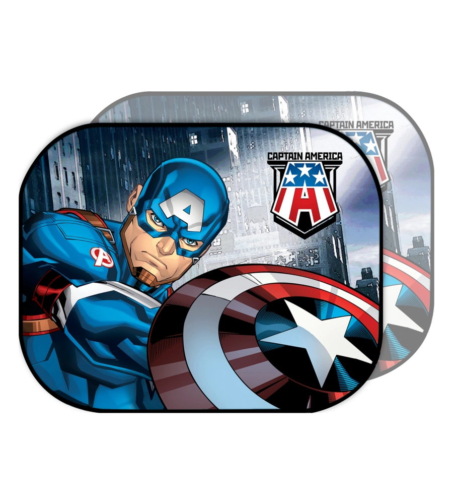 COPPIA TENDINE AUTO LATERALI "CAPITAN AMERICA", 44X35 CM
