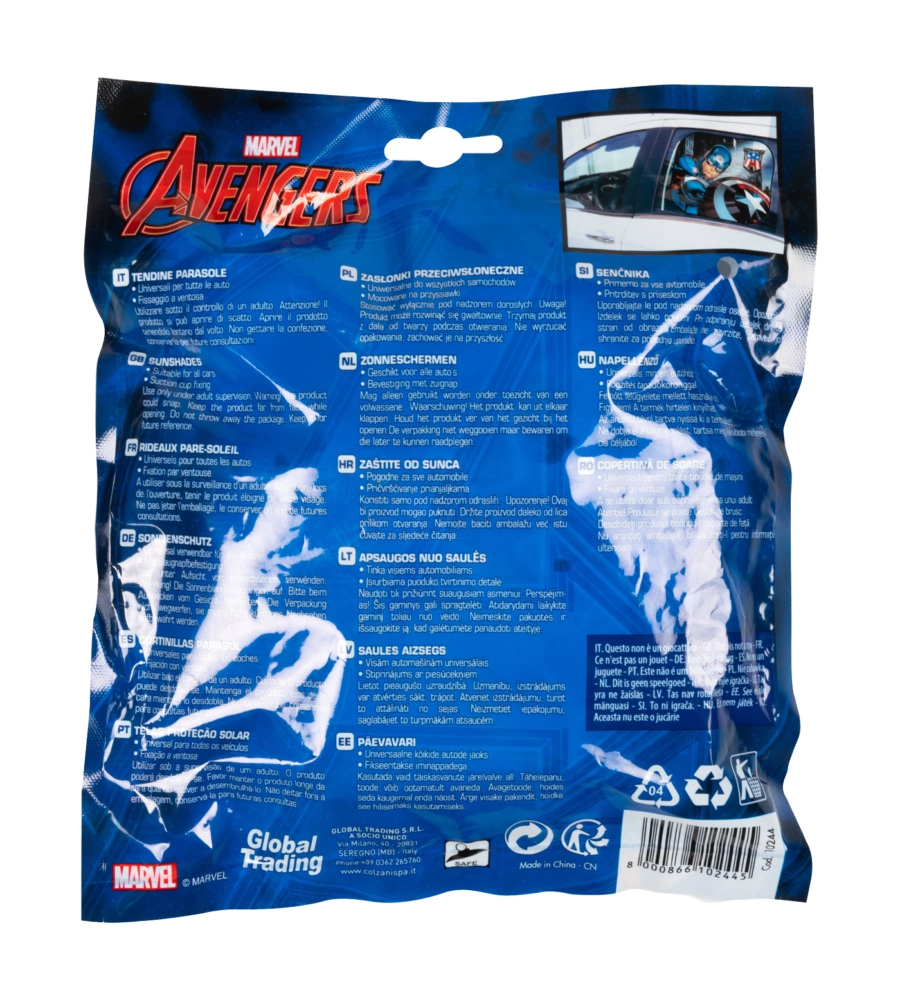 COPPIA TENDINE AUTO LATERALI "CAPITAN AMERICA", 44X35 CM