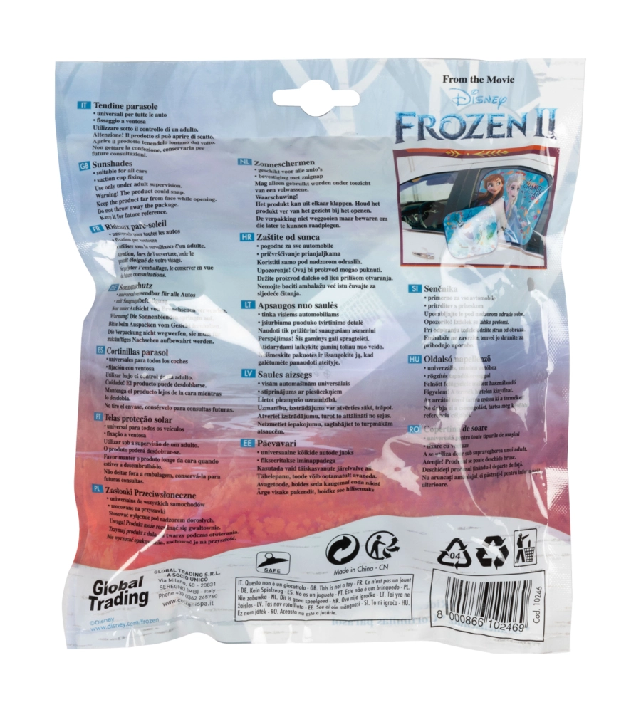 COPPIA TENDINE AUTO LATERALI "DISNEY FROZEN 2" 44X35 CM