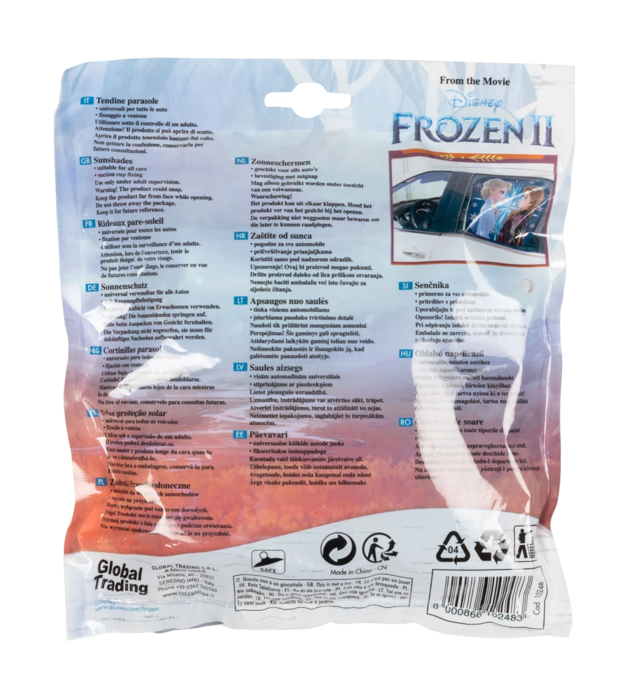 COPPIA TENDINE AUTO LATERALI "DISNEY FROZEN 2", 44X35 CM