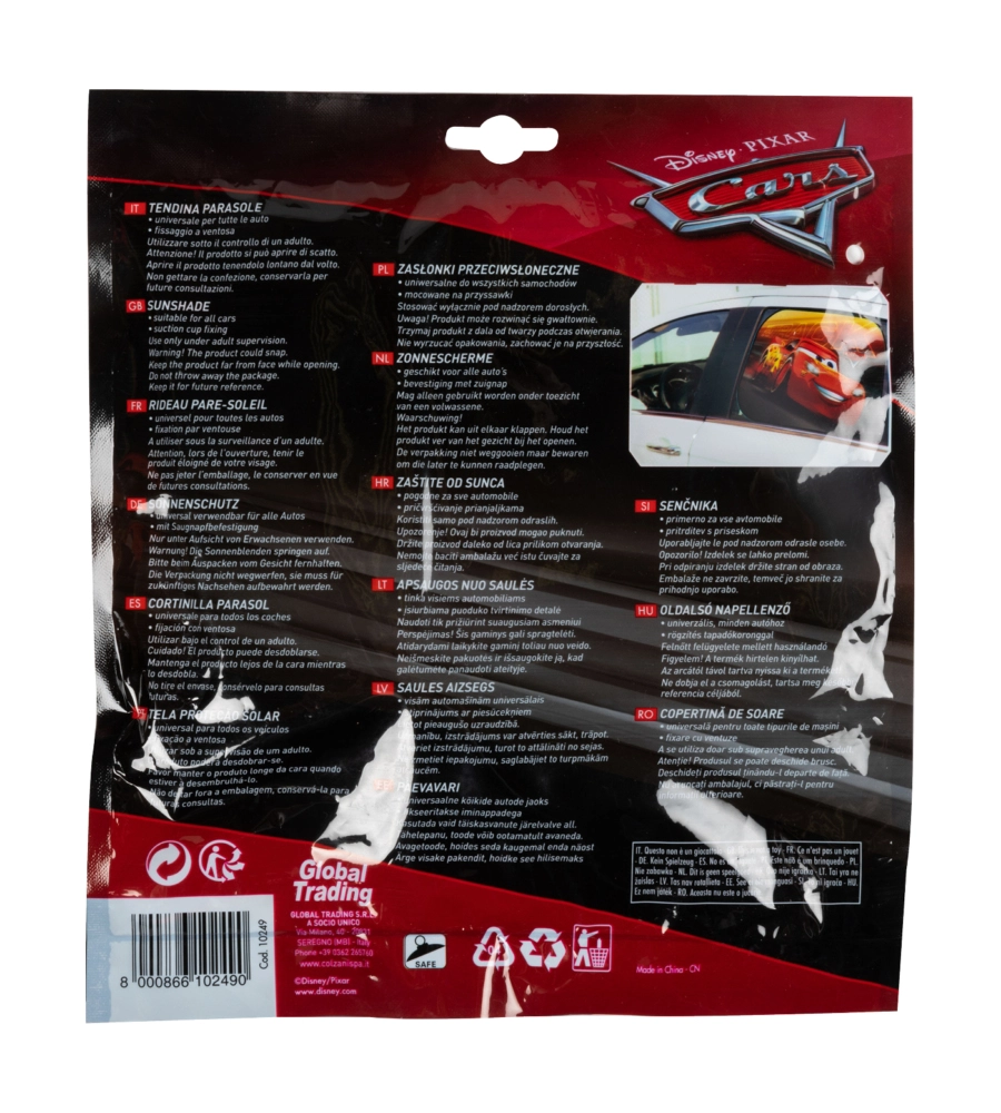 TENDINA AUTO LATERALE MAXI GRAFICA "DISNEY CARS" TG 60X40 CM