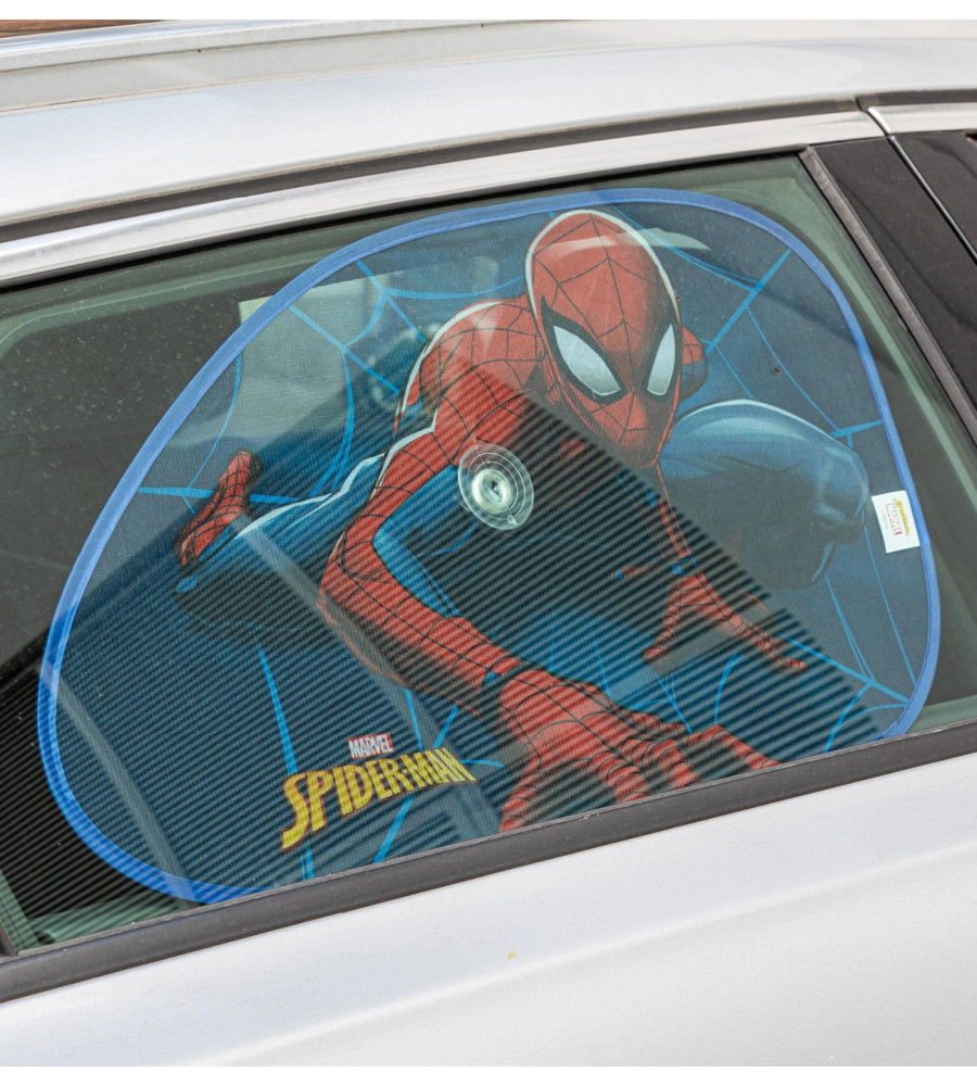 COPPIA TENDINE AUTO LATERALI TRAPEZIO "SPIDERMAN" 65X38 CM