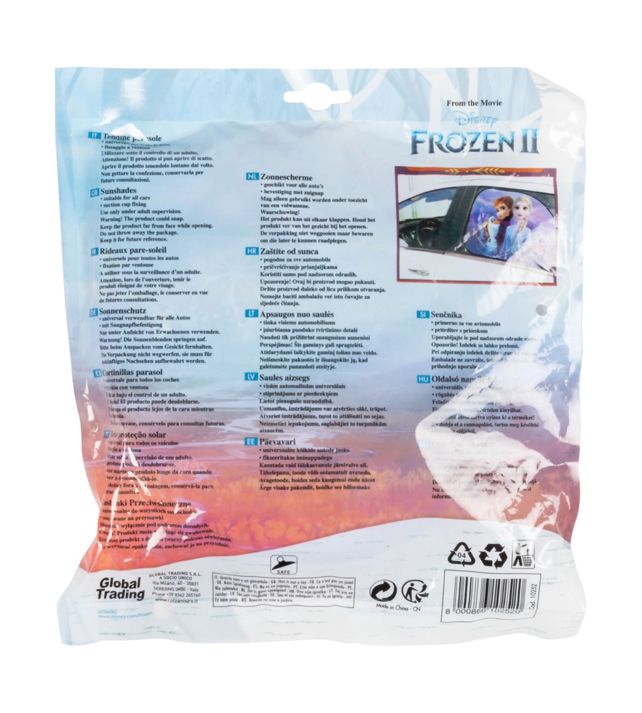 COPPIA TENDINE AUTO LATERALI TRAPEZIO "FROZEN 2", 65X38 CM