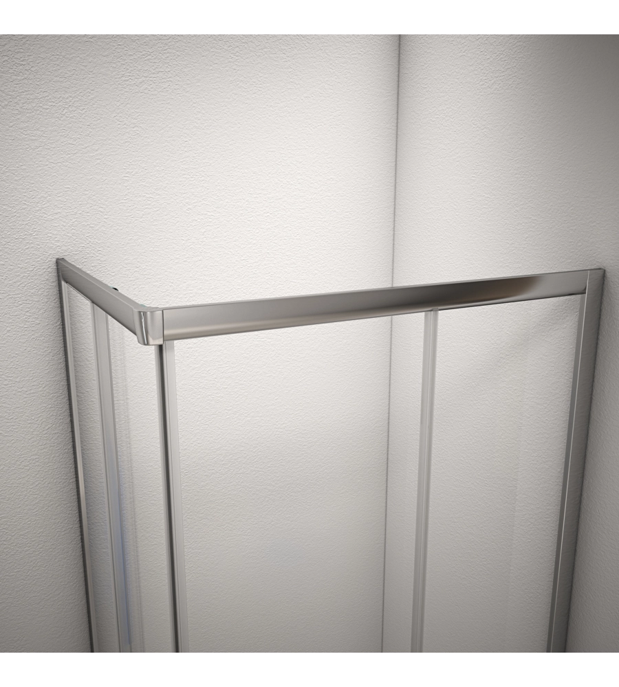 BOX DOCCIA ANGOLARE IN ALLUMINIO CON VETRO TRASPARENTE 70X90X185 CM