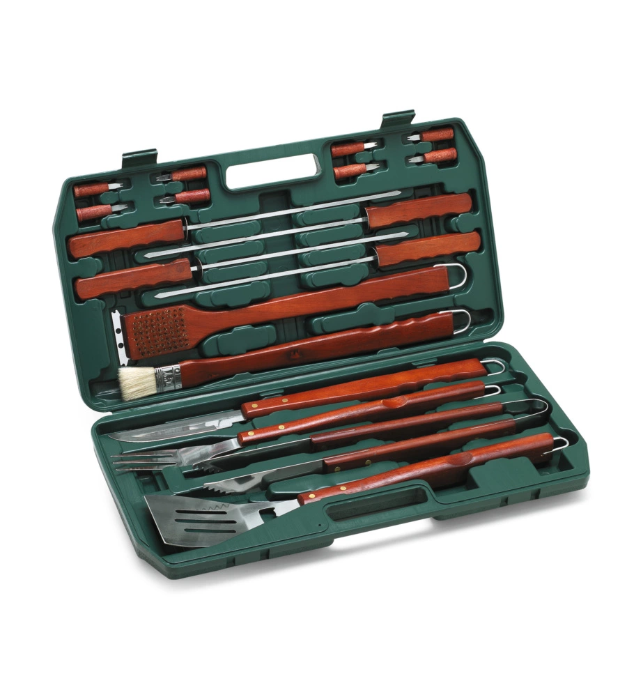 SET VALIGETTA ACCESSORI BARBECUE - 18 PEZZI