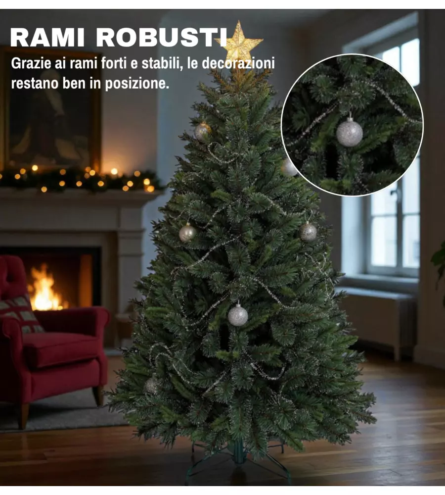 ALBERO DI NATALE ARTIFICIALE XMAS JOY "GLISTEN" VERDE 240 CM