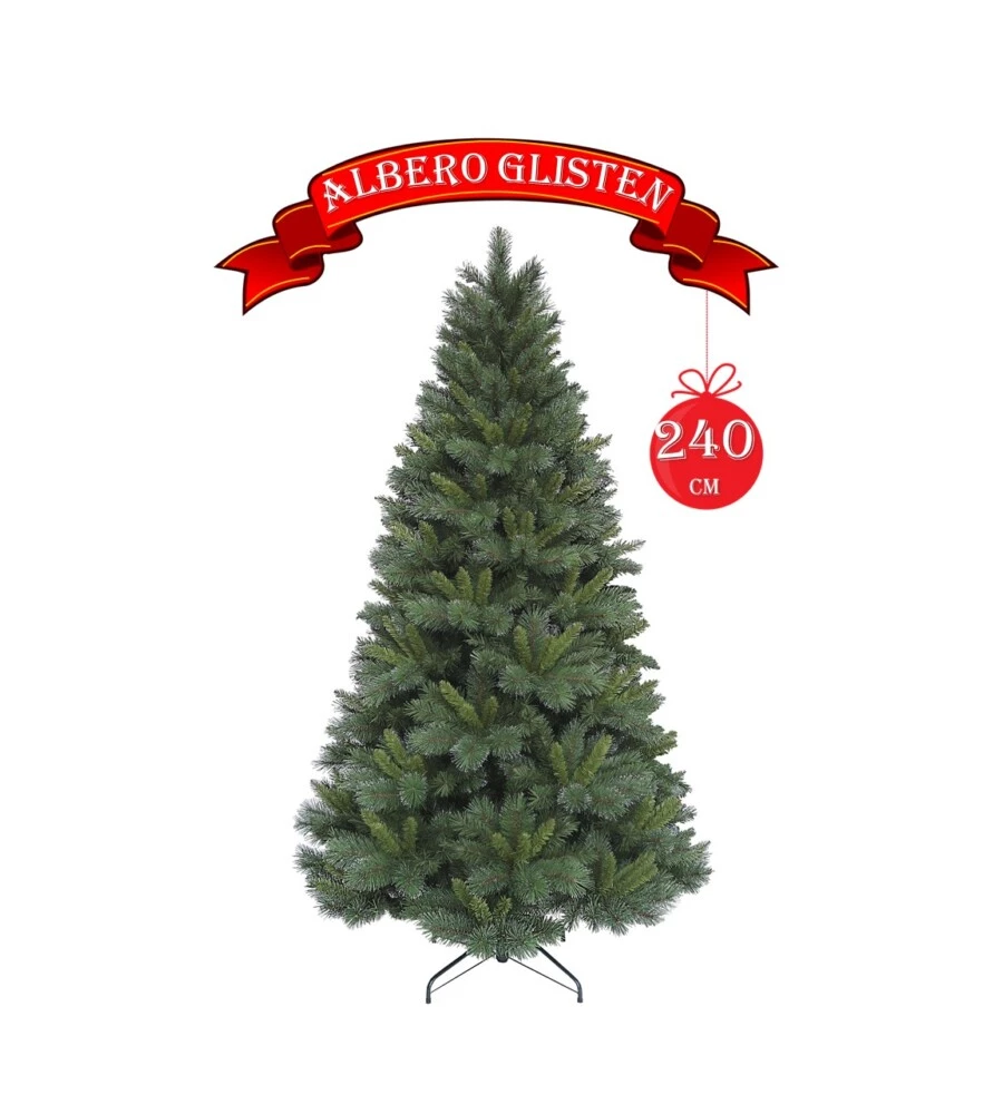 ALBERO DI NATALE "GLISTEN" CON 1409 RAMI AD AGGANCIO, 240 CM