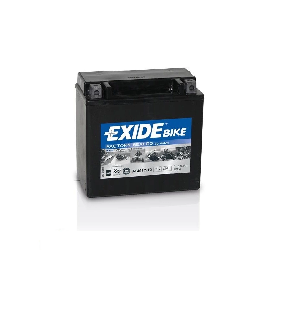 BATTERIA EXIDE AGM 12-12 12AH SX SPUNTO 200 - L150 x H145 x P90.