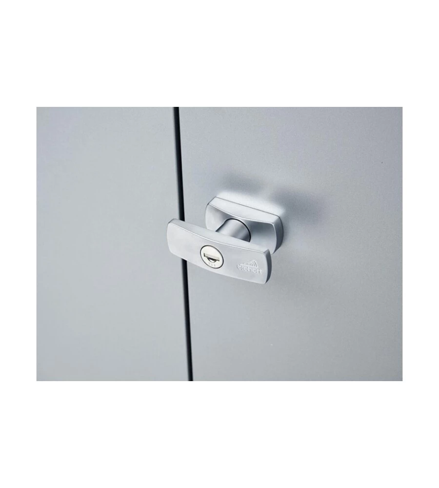 ARMADIO DA ESTERNO BIOHORT "ROMEO M" IN ACCIAIO ARGENTO METALLIZZATO, 132X57X140 CM - 55070