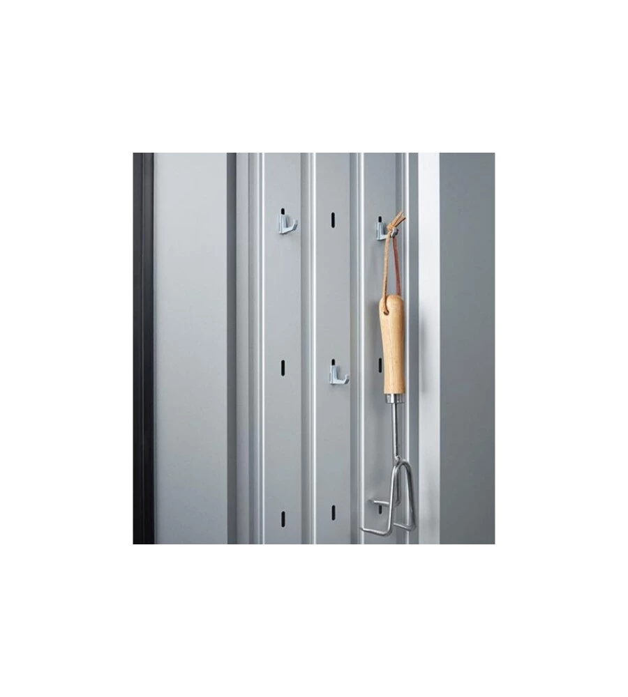 ARMADIO DA ESTERNO BIOHORT "ROMEO M" IN ACCIAIO ARGENTO METALLIZZATO, 132X57X140 CM - 55070