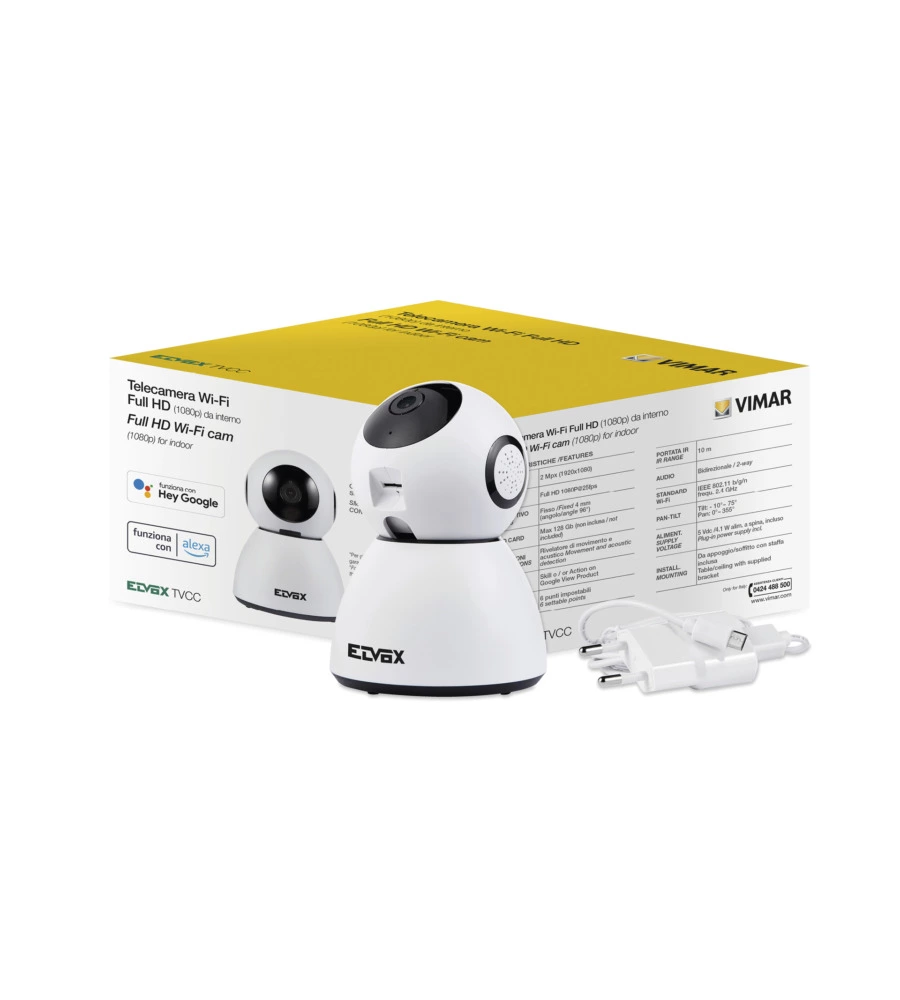 TELECAMERA WIFI PER VIDEOSORVEGLIANZA CON ALIMENTATORE A SPINA INCLUSA