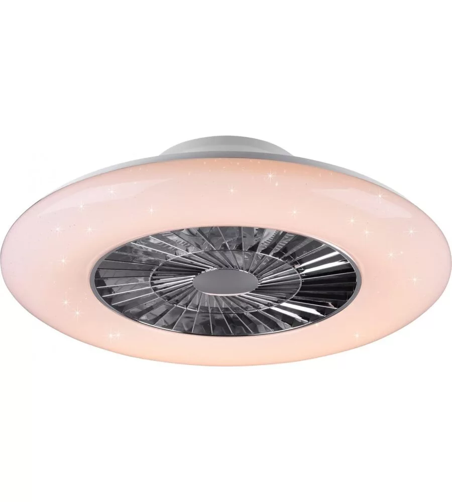 Lampadario Ventilatore Da Soffitto White Energy 18W Illuminazione Led Regolabile Con Telecomando M Ledme 3