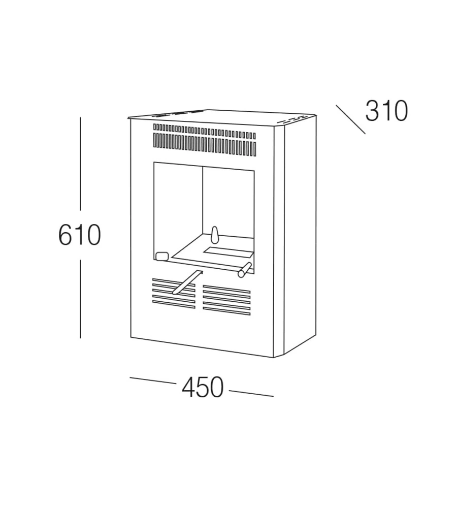STUFA A BIOETANOLO TECNO AIR SYSTEM "RUBY" BORDEAUX 3 KW
