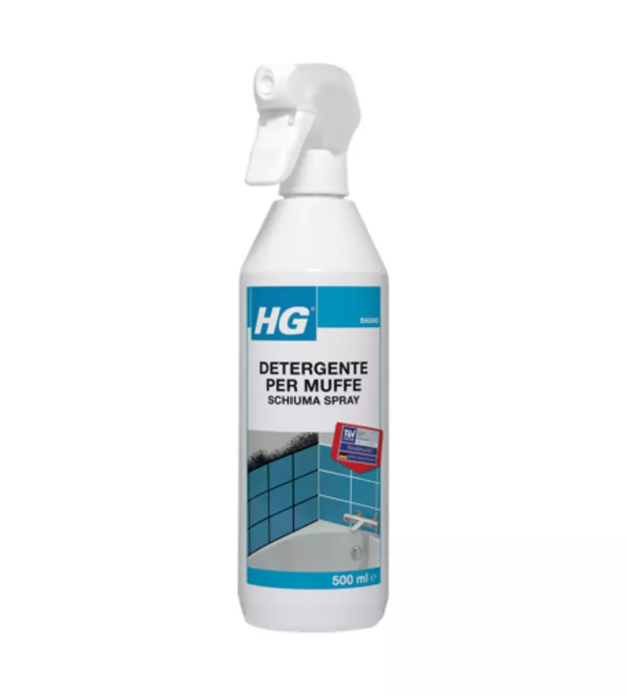 SCHIUMA DETERGENTE SPRAY HG RIMUOVI MUFFE, UMIDITÀ E MACCHIE DA AGENTI ATMOSFERICI 500 ML
