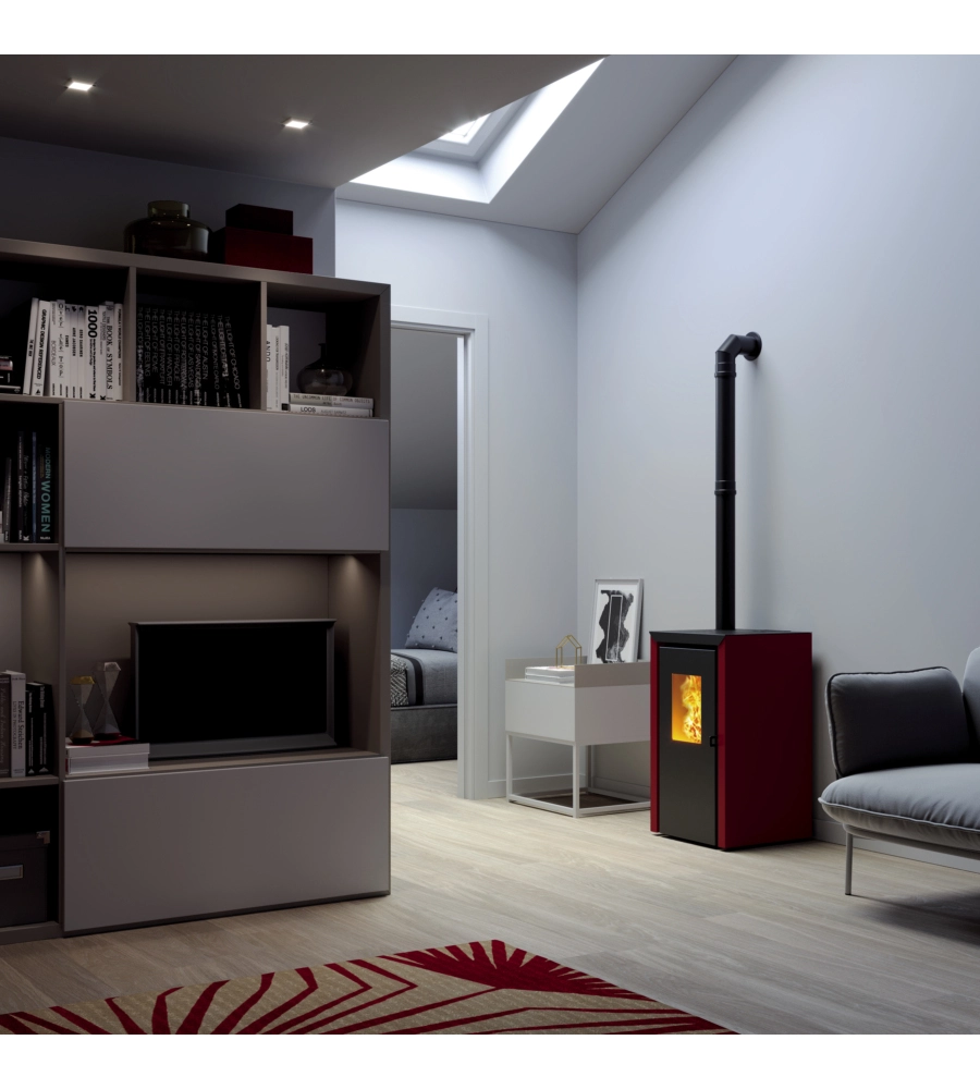 STUFA A PELLET INVICTA "BASSANO" ROSSO 4,2 KW
