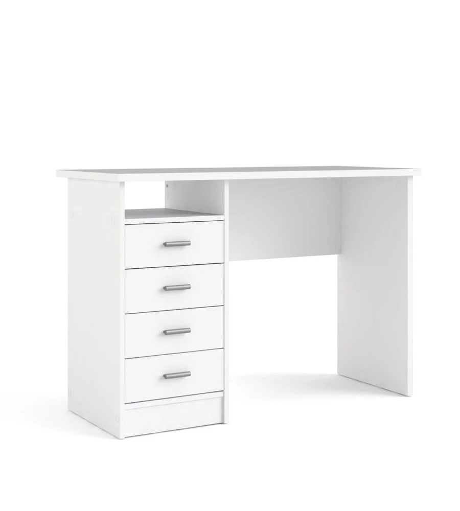 SCRIVANIA CON 4 CASSETTI BIANCA, 110X76X48,5 CM