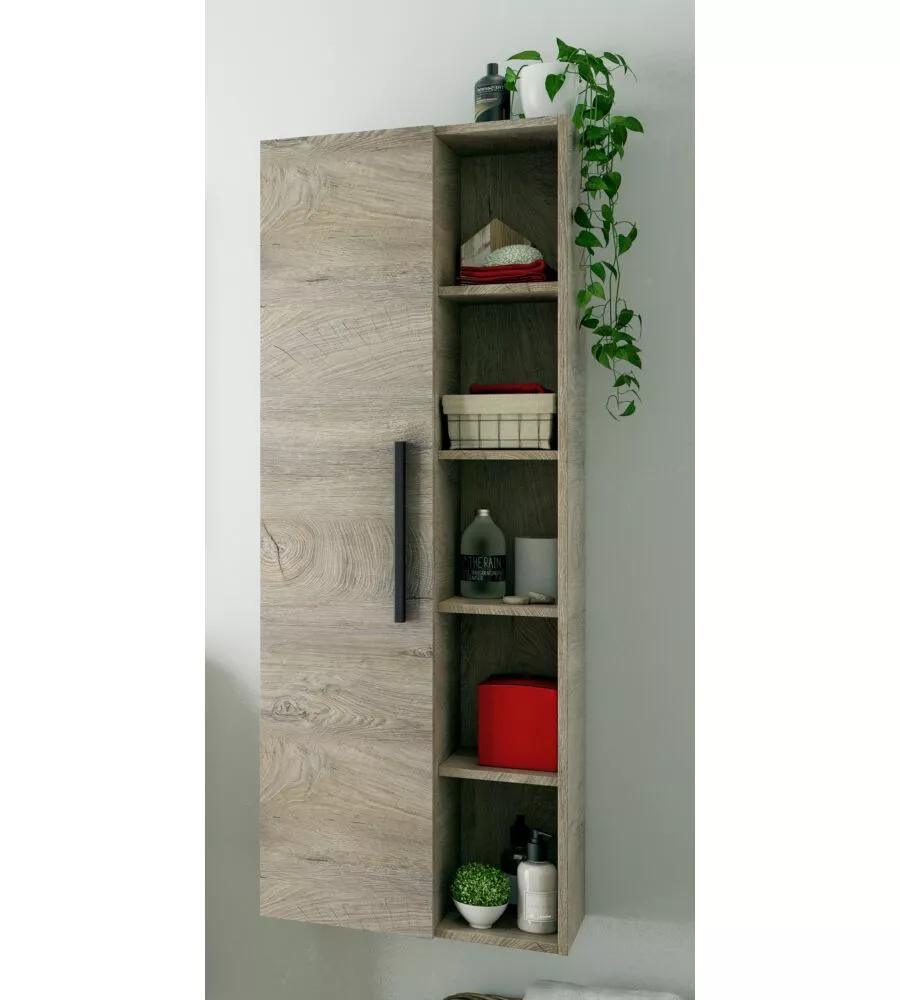 COLONNA SOSPESA BAGNO 1 ANTA "CHLOE" COLORE ROVERE