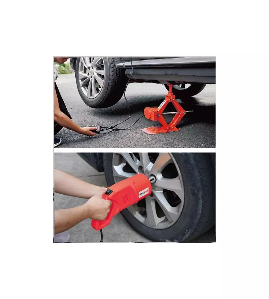 CRIC ELETTRICO DI EMERGENZA CON CHIAVE AD IMPULSI PER CAMBIO GOMME, PORTATA 2 TONNELLATE- AUTOMAN