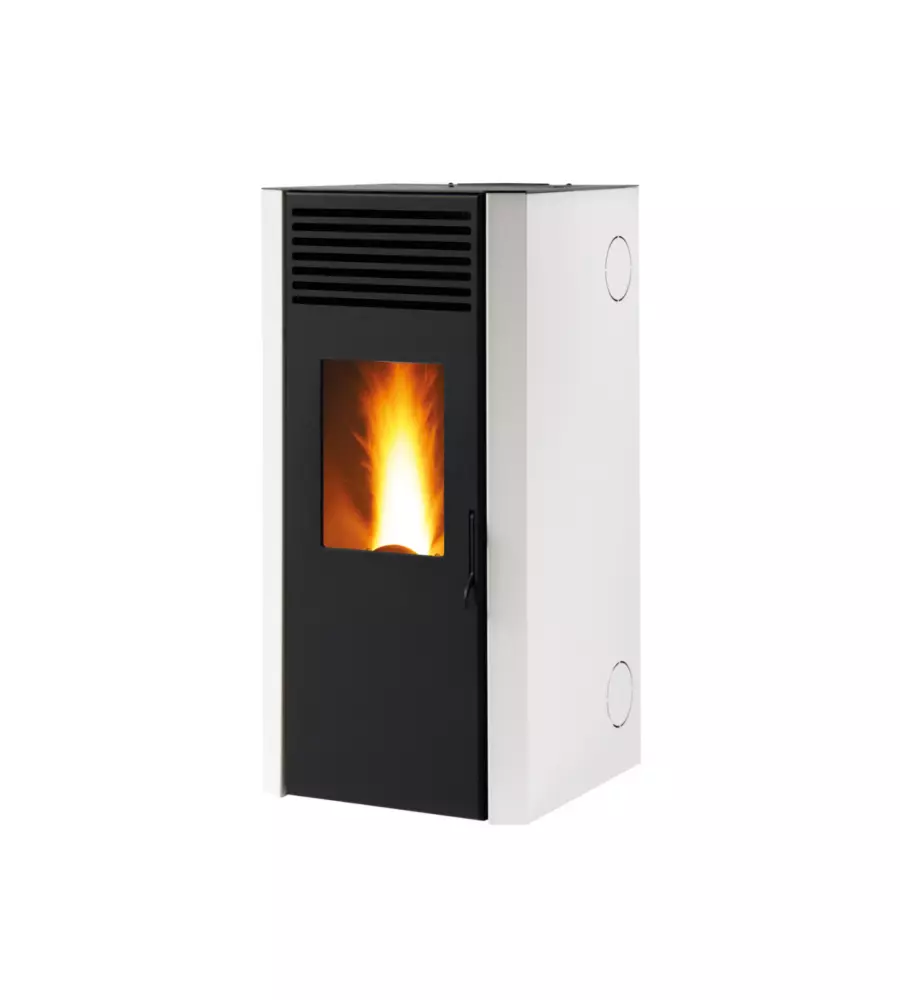 Stufa a pellet ventilata Caris "Maylea H" con purificatore HealthSystem bianco 7,5 Kw