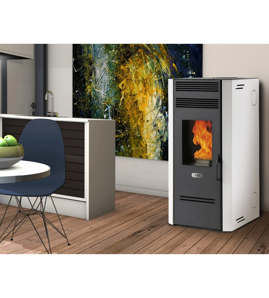 STUFA A PELLET VENTILATA CARIS "MAYLEA" CON HEALTHSYSTEM BIANCO 7,1 KW