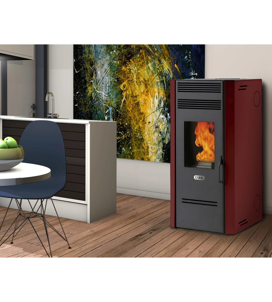 STUFA A PELLET VENTILATA CARIS "MAYLEA" CON HEALTHSYSTEM BORDEAUX 7,1 KW
