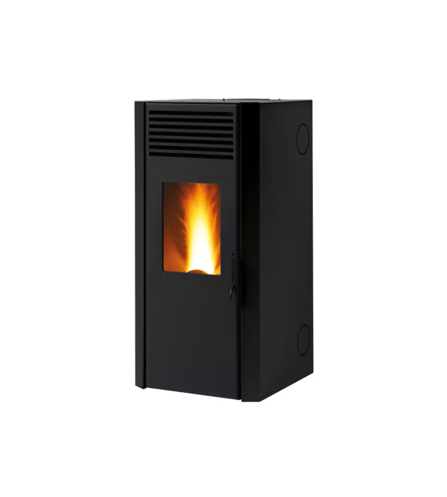 Stufa a pellet ventilata Caris "Maylea H" con purificatore HealthSystem nero 7,5 Kw