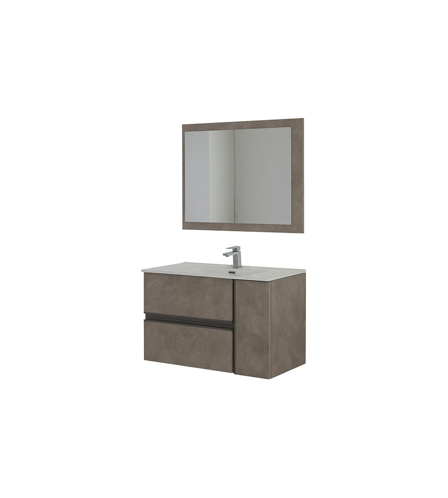 MOBILE BAGNO SOSPESO "OXID" CON SPECCHIO, 90X46X57 CM