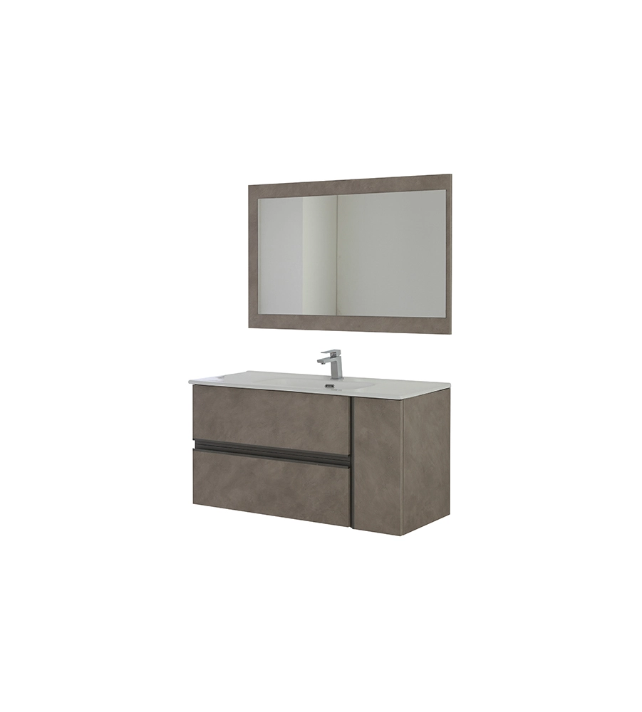 MOBILE BAGNO SOSPESO "OXID" CON SPECCHIO, 110X46X57 CM