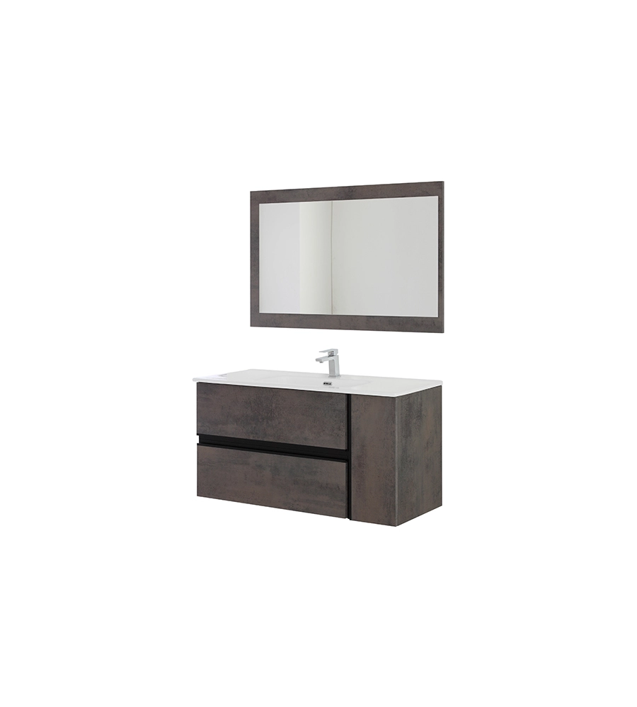 MOBILE BAGNO SOSPESO "OXID" CON SPECCHIO, 110X46X57 CM