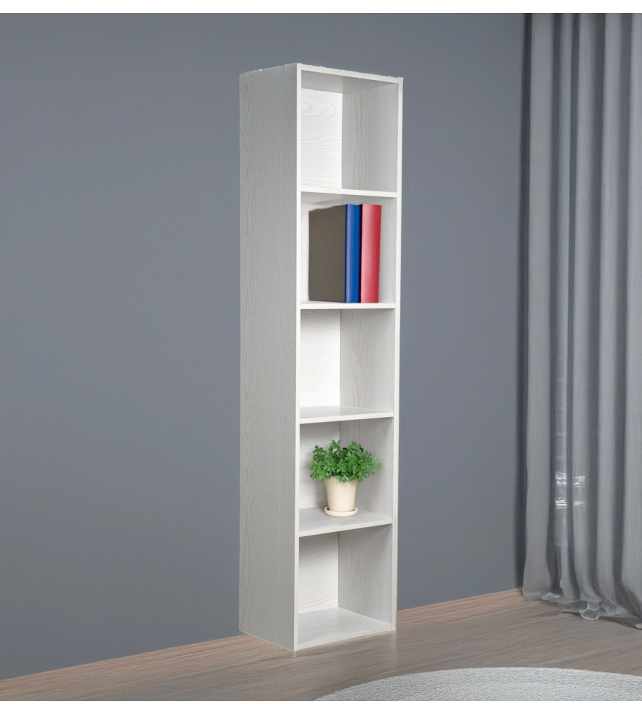 LIBRERIA 4 RIPIANI "READY 2" ROVERE BIANCO 40X29X172 CM