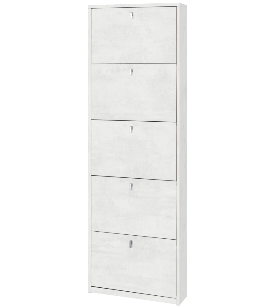 SCARPIERA BIANCA CON 5 ANTE, 63X18X190 CM