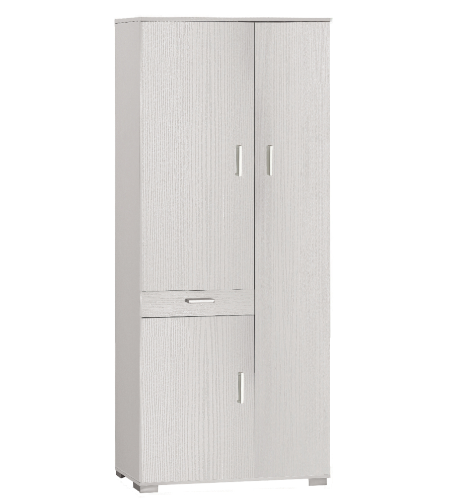 MOBILE 3 ANTE E 1 CASSETTO BIANCO  FIAMMATO, 76,8X34,3X179 CM