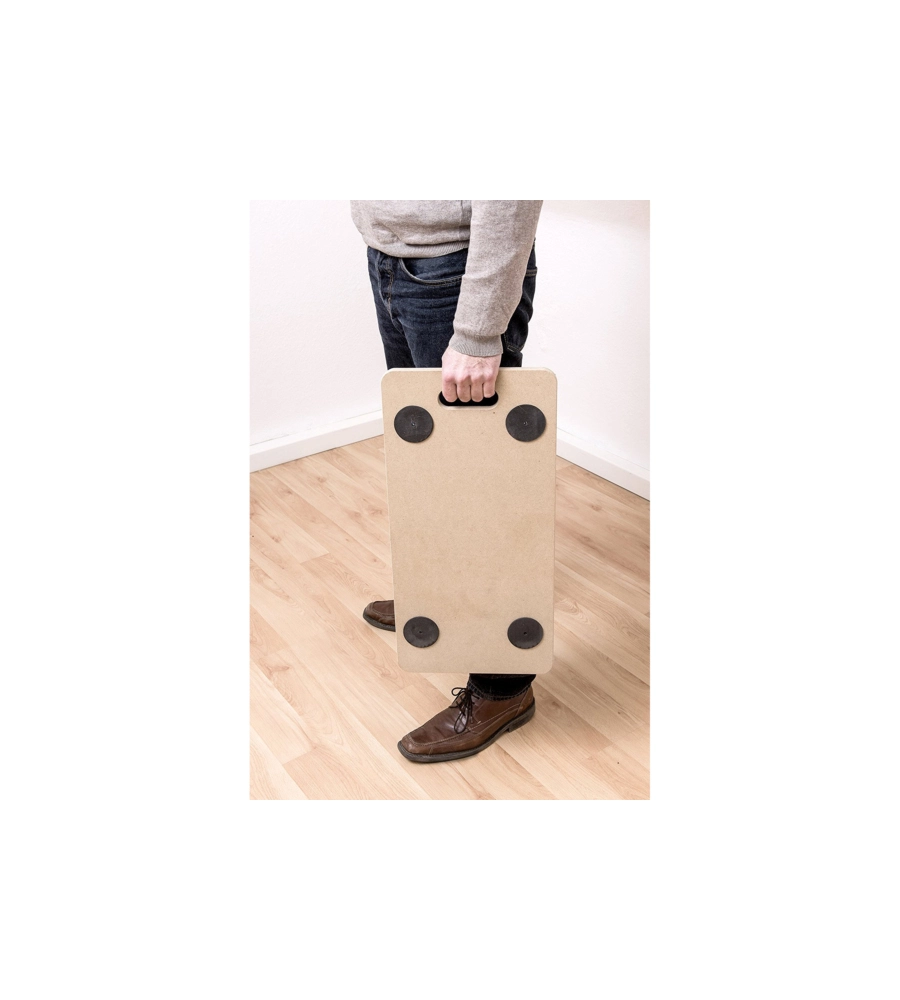 CARRELLO A PIANALE IN MDF, RUOTE IN PLASTICA