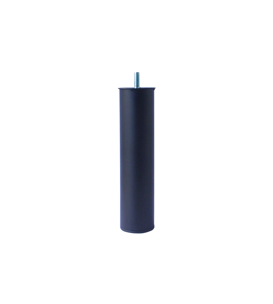 PIEDINO TONDO IN METALLO PER RETE LETTO Ø 60 - H. 25 CM. NERO