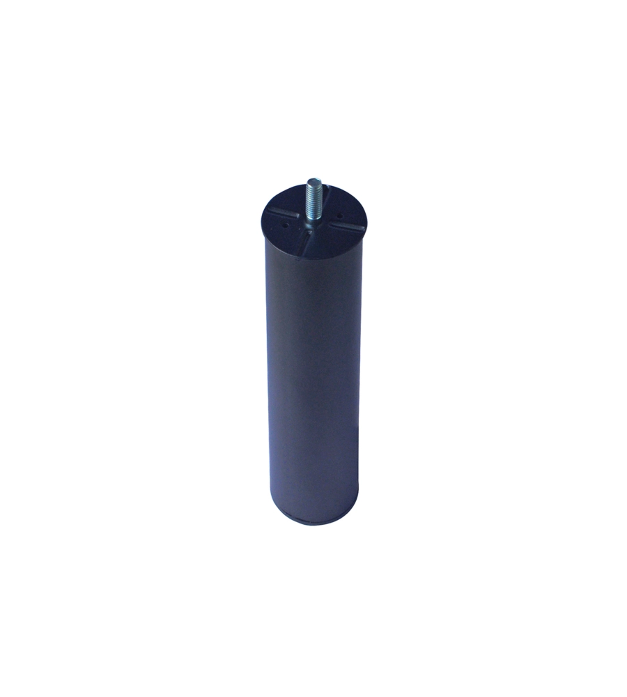 PIEDINO TONDO IN METALLO PER RETE LETTO Ø 60 - H. 25 CM. NERO