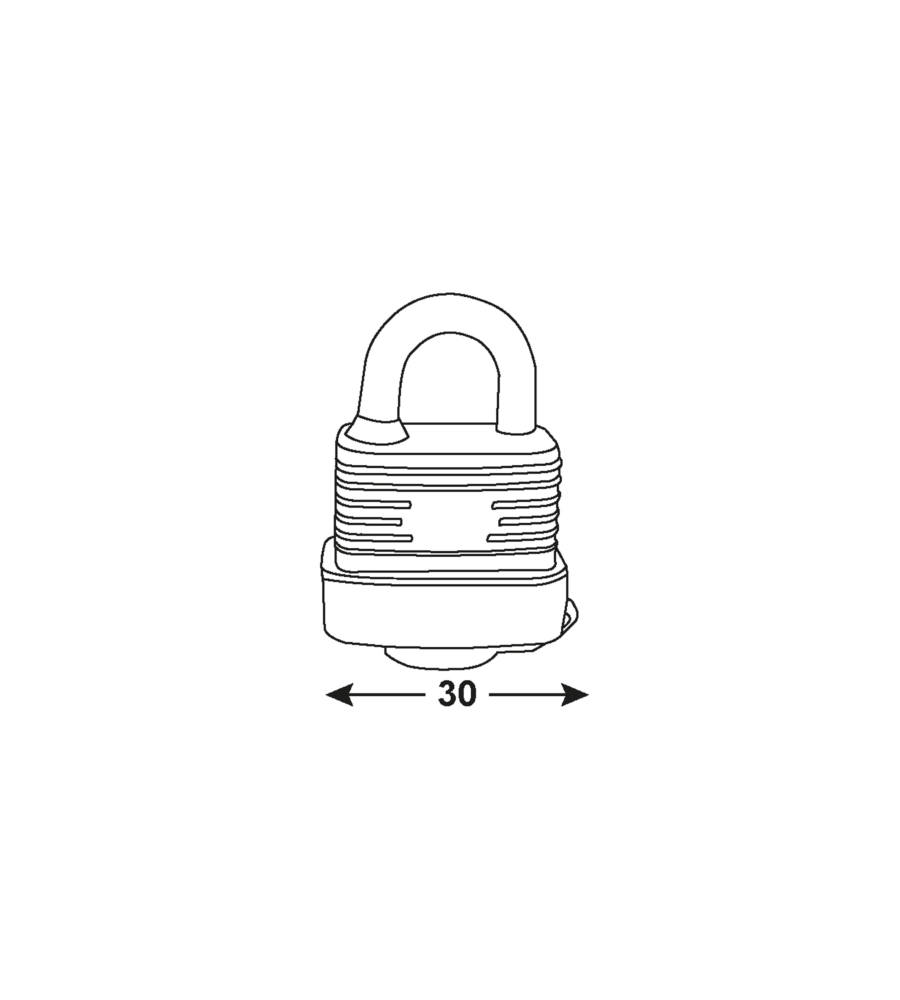LUCCHETTO ACCIAIO ZINCATO IDROREPELLENTE 30 MM.