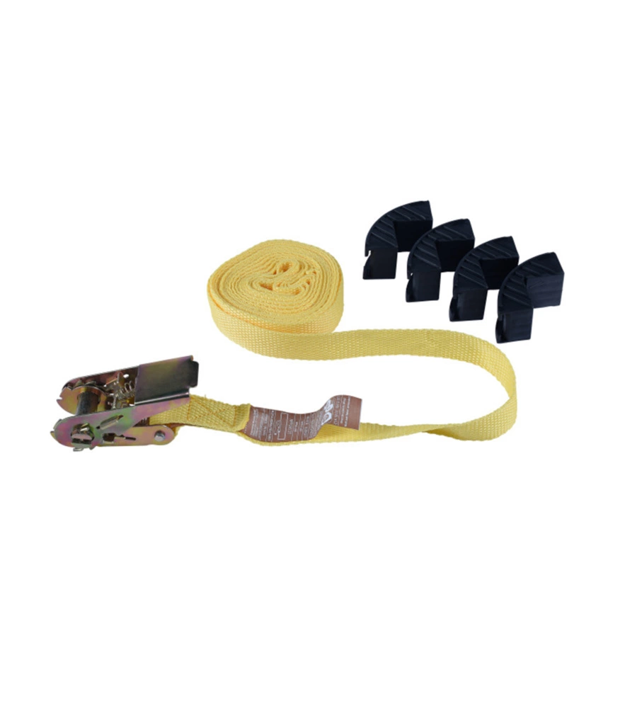 CINGHIA DI ANCORAGGIO 245 KG. 25 MM. X 5 MT. CON TENDITORE E 4 PARA BORDI RICURVI