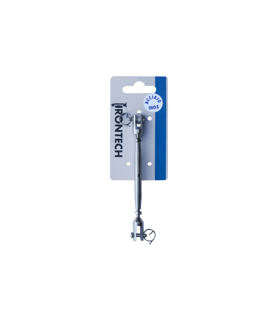 TENDITORE A 2 FORCELLE M4 IN ACCIAIO INOX A4 - AISI 316