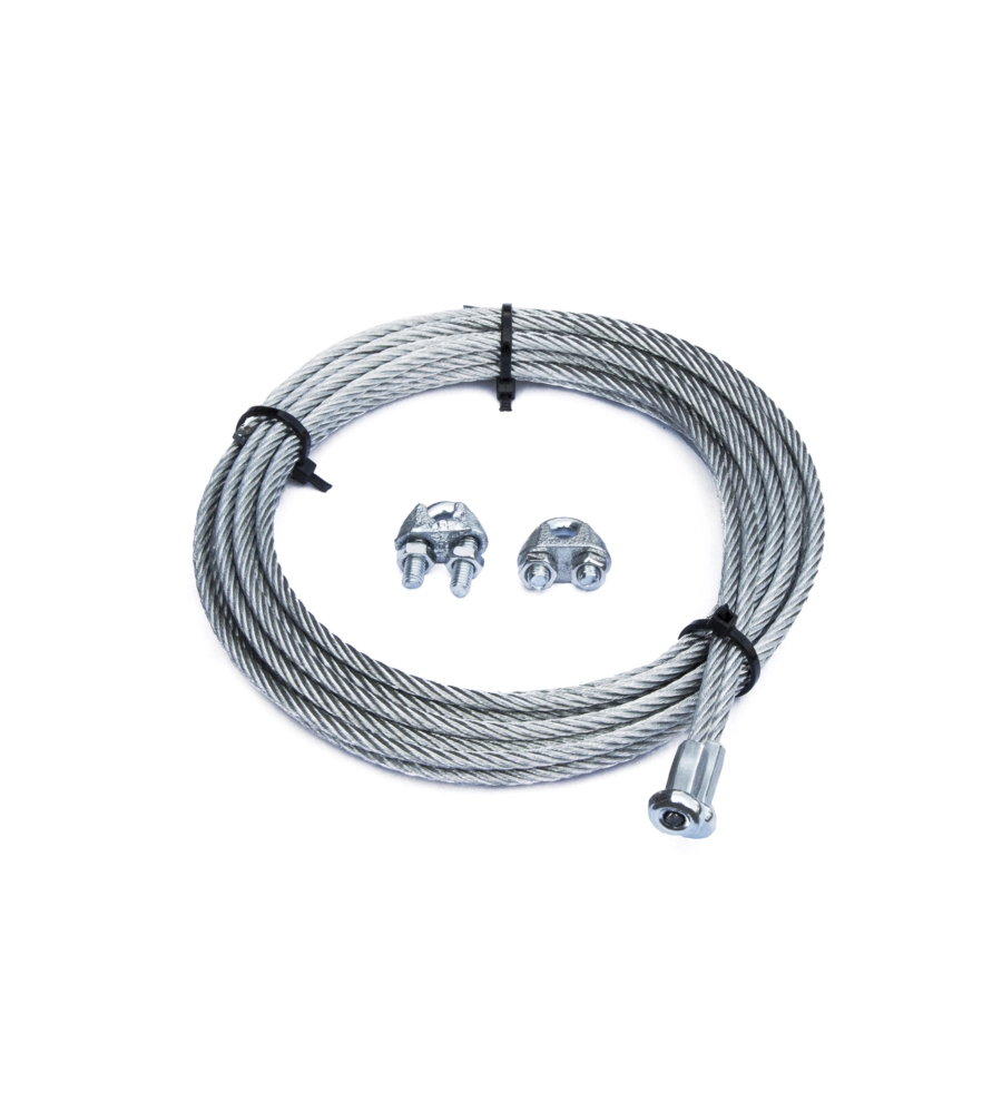 KIT PER PORTE BASCULANTI FUNE Ø 4 MM. CON GANCIO A T + 2 MORSETTI