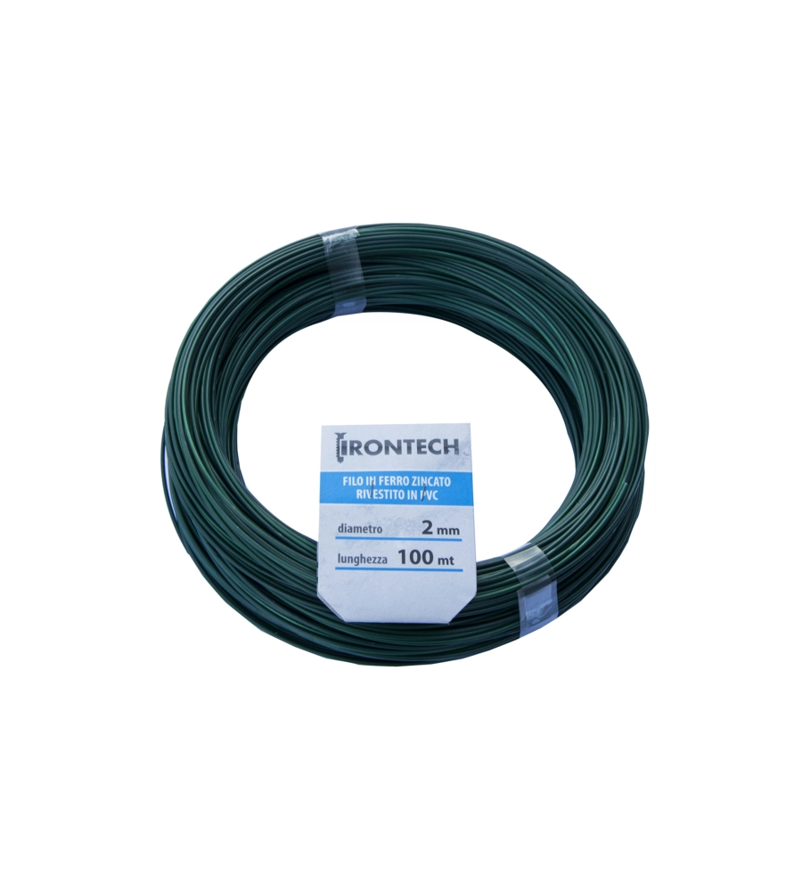 FILO DI FERRO ZINCATO RIVESTITO PVC VERDE Ø 2,0 MM. 100 MT.