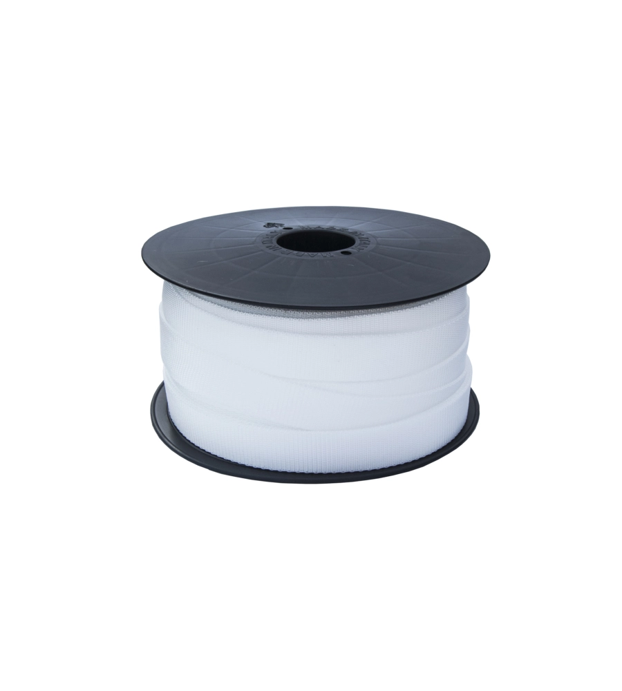 CINGHIA IN POLIPROPILENE ALTEZZA 25 MM. BIANCO 50 MT.