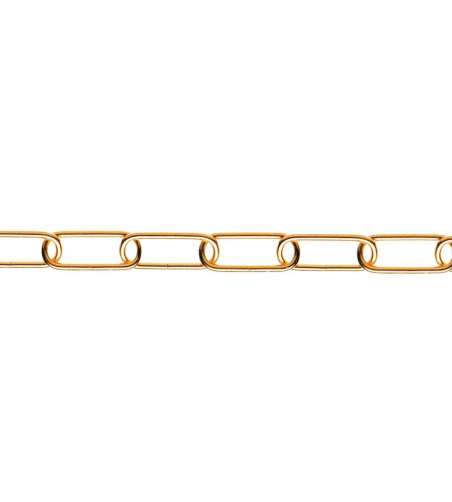 CATENA ORNAMENTALE MAGLIA LUNGA Ø 2,8 MM. IN ACCIAIO OTTONATO 15 MT.