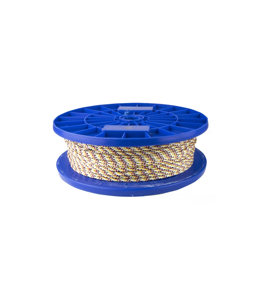 TRECCIA PER VENEZIANA IN POLIPROPILENE Ø 3 MM. NERO-ROSSO-GIALLO 250 MT.