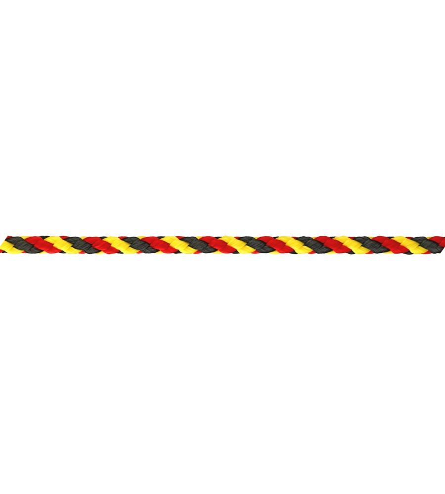 CORDA IN POLIPROPILENE Ø 6 MM. NERO-ROSSO-GIALLO 60 MT.