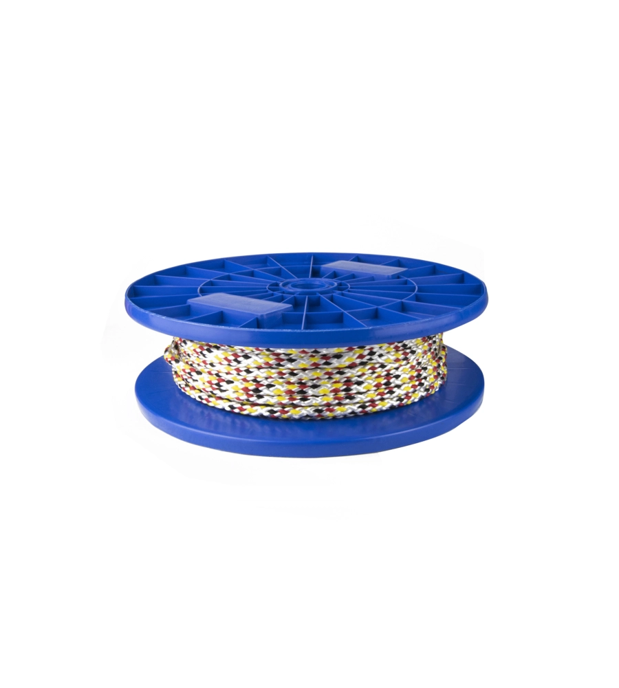 CORDA IN POLIPROPILENE Ø 6 MM. NERO-ROSSO-GIALLO 60 MT.