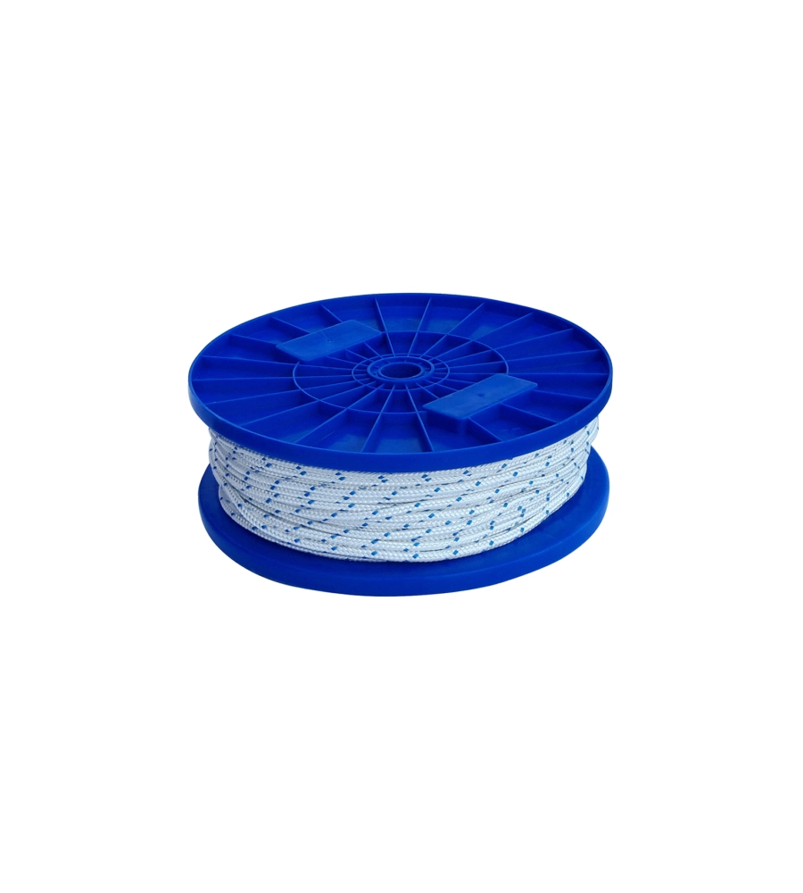 CORDA IN POLIESTERE  Ø 5 MM. BIANCO/BLU 70 MT.