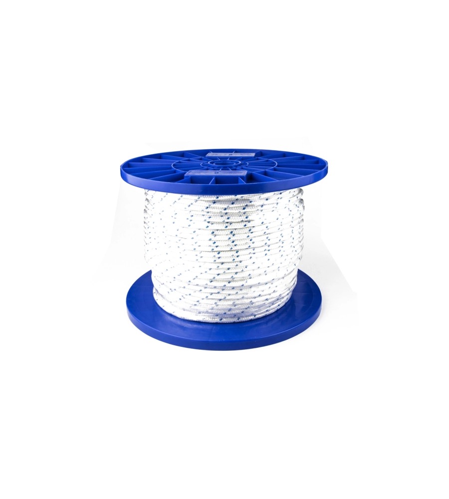 CORDA IN POLIESTERE  Ø 6 MM. BIANCO/BLU 120 MT.
