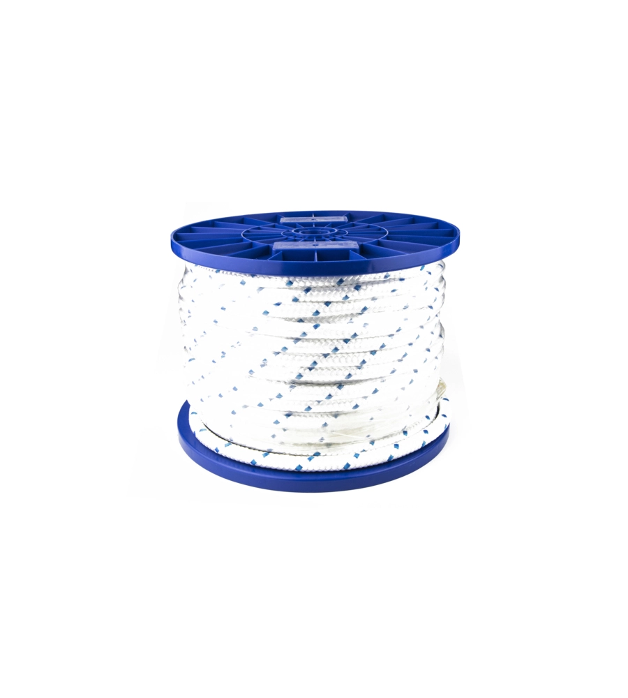 CORDA IN POLIESTERE  Ø 12 MM. BIANCO/BLU 40 MT.