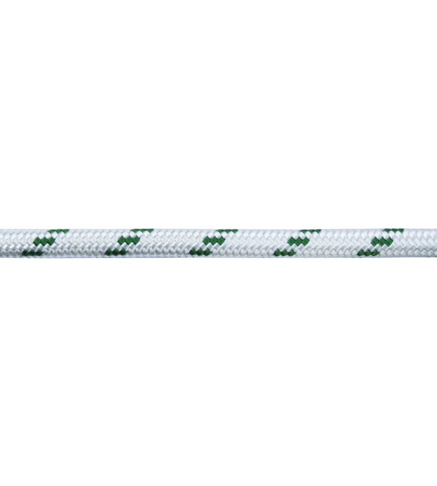 CORDA IN POLIESTERE Ø 10 MM. BIANCO CON SEGNALINO VERDE 50 MT.